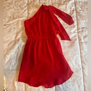 Mango off shoulder mini dress with bowtie